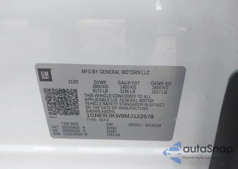 2021 Chevrolet Traverse Fwd Rs from USA, damaged, VIN 1GNERJKW8MJ122678